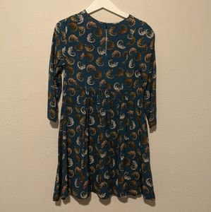 H&M Chameleon Print Shift Dress Teal Sz 10